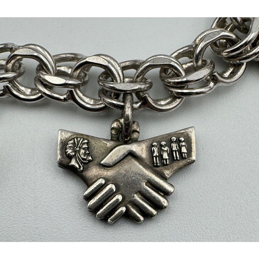 Vintage Sterling Silver Charm Bracelet States Operator Service Award Estate Find - Picture 11 of 16